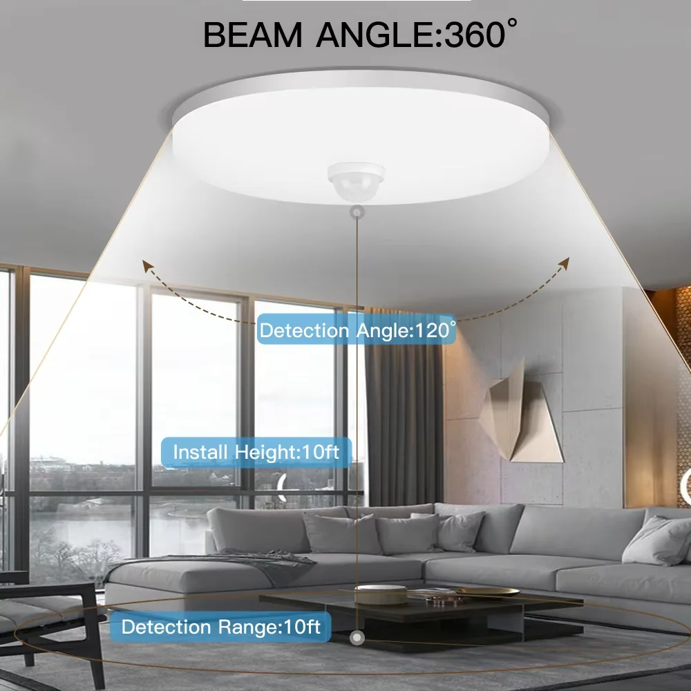Motion Sensor Ceiling Light Modern Smart Sensor LED Lamp Human Infrared Sensing Lamp Indoor - Image 3