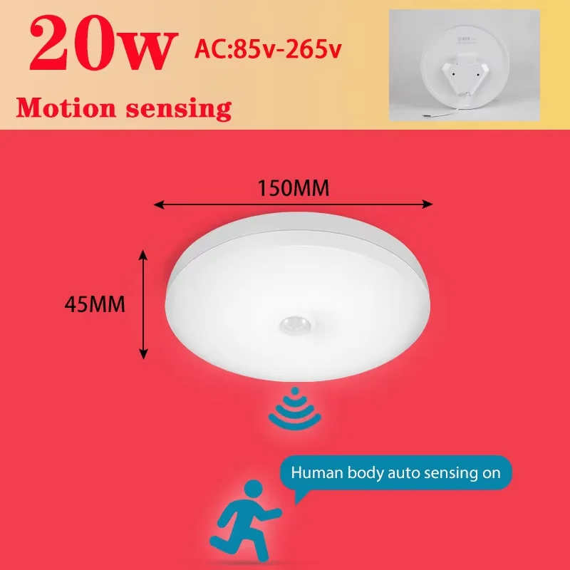 Motion Sensor Ceiling Light Modern Smart Sensor LED Lamp Human Infrared Sensing Lamp Indoor - Image 12