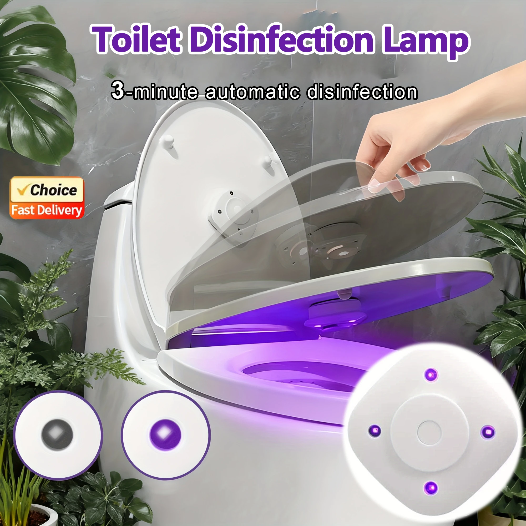 2026 New UVC Toilet Sterilizer LED Bowl Light USB Rechargeable Ultraviolet Lamp Portable Mini for Bathroom Hotel Travel - Image 2