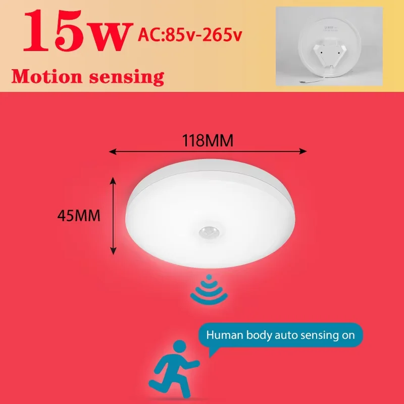 Motion Sensor Ceiling Light Modern Smart Sensor LED Lamp Human Infrared Sensing Lamp Indoor - Image 11
