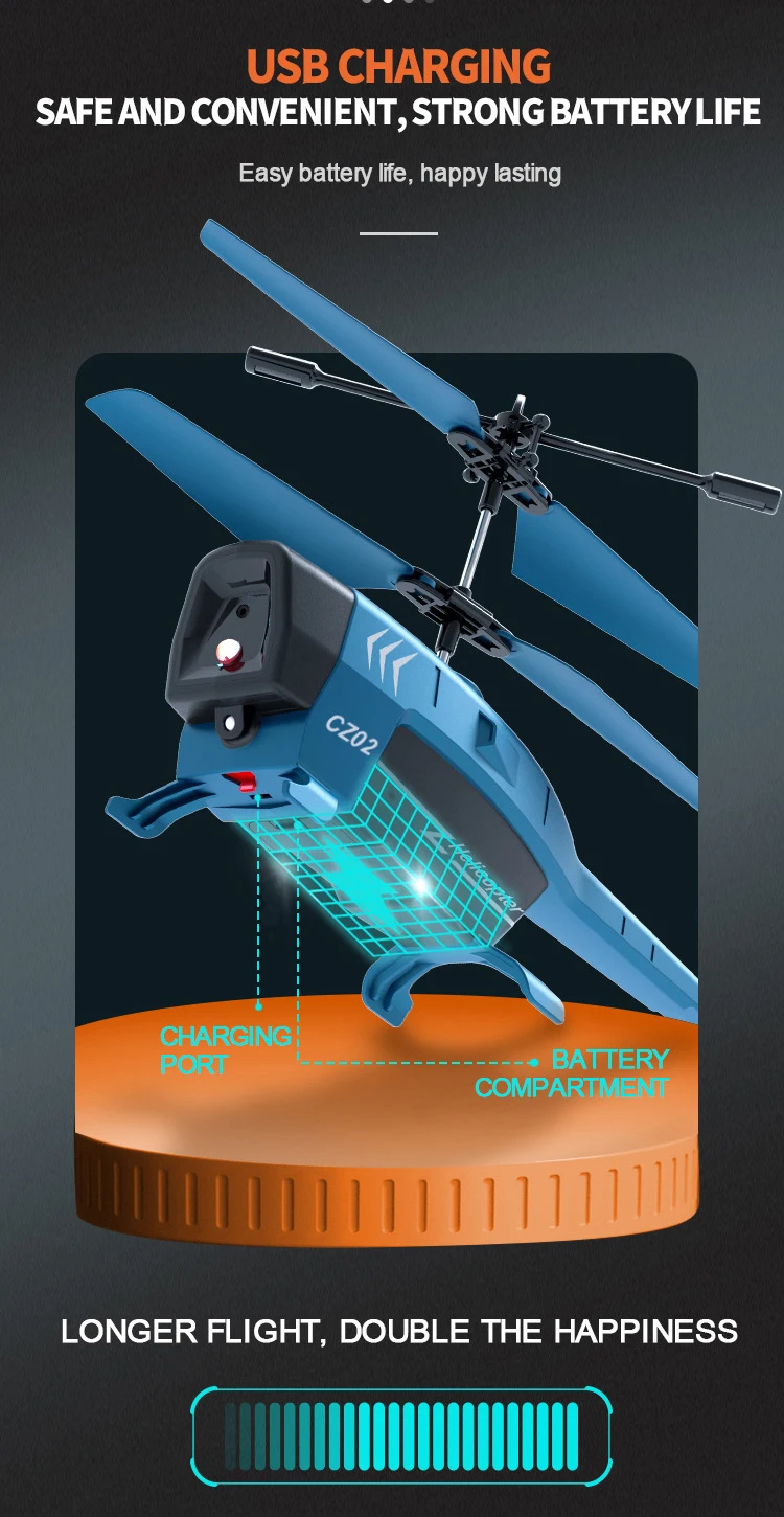 Helicopter, Remote Control Airplane with Lights Obstacle Avoidance Drone Radio Controlled Plane Toys for Boy Gift - Image 15