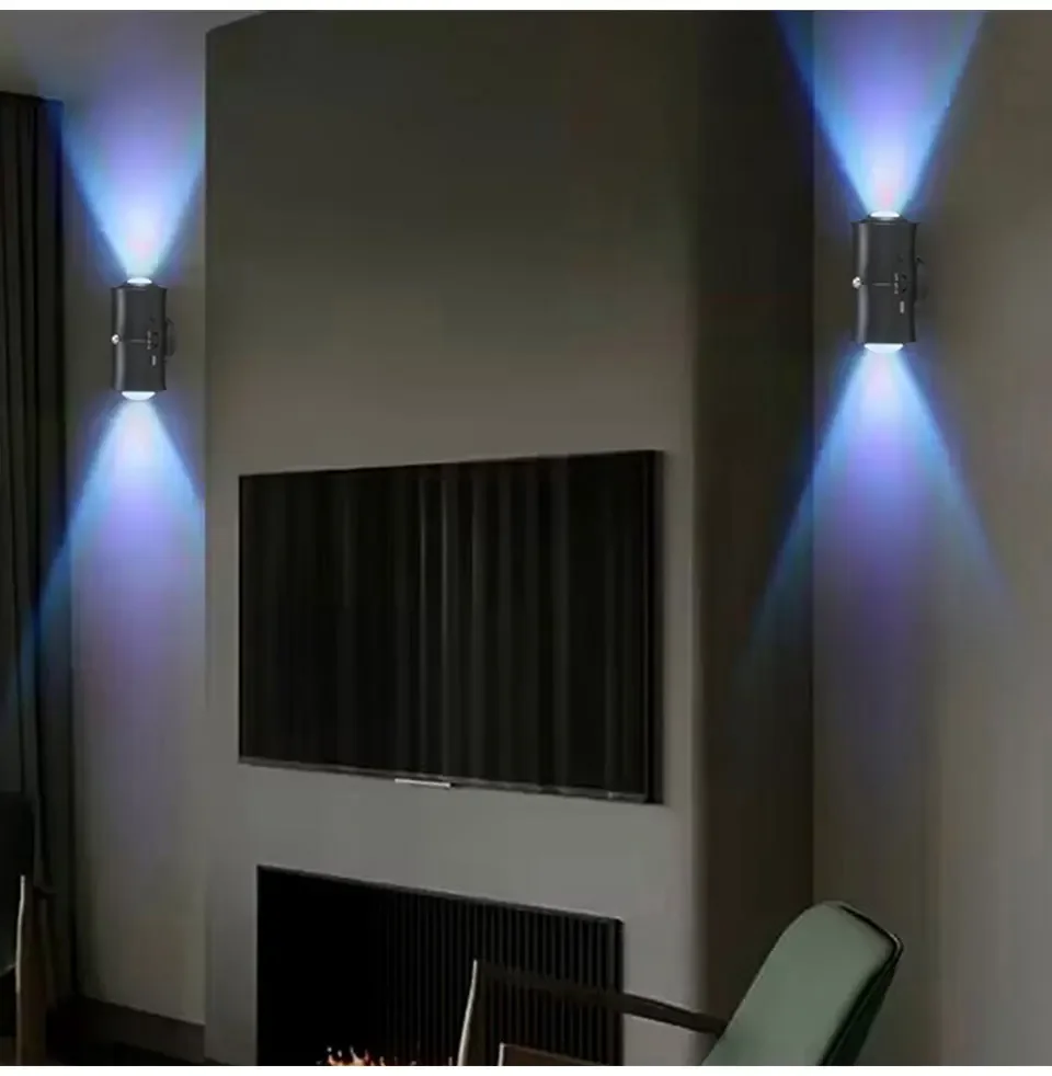 Motion Sensor LED Wall Light Tricolor RGB Rechargeable Double-head Magnetic Spotlight For Bedroom Hallway Stair Ambient Lightin - Image 12