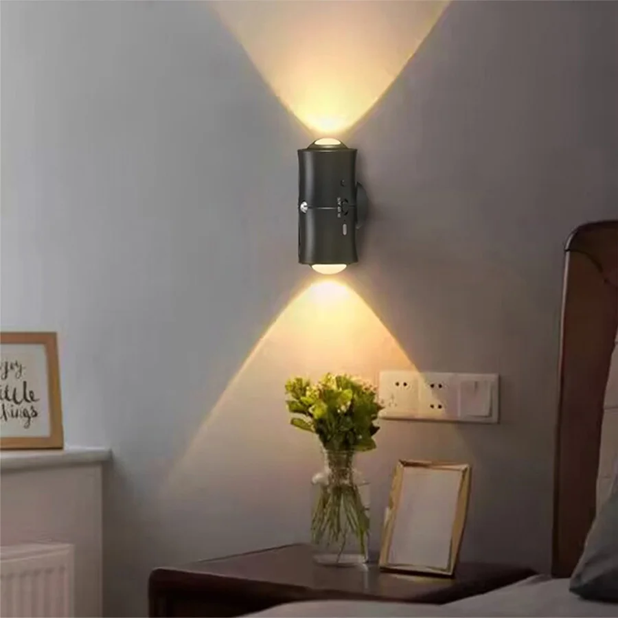 Motion Sensor LED Wall Light Tricolor RGB Rechargeable Double-head Magnetic Spotlight For Bedroom Hallway Stair Ambient Lightin - Image 5