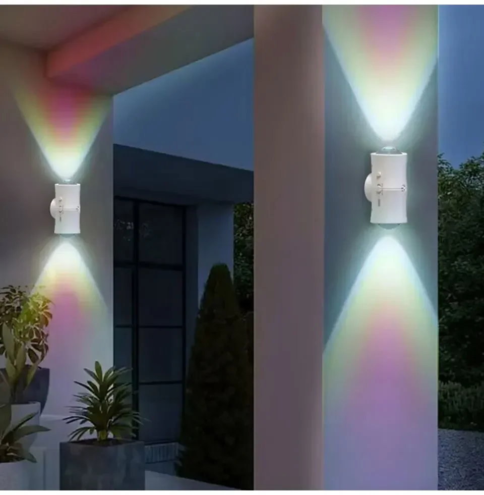 Motion Sensor LED Wall Light Tricolor RGB Rechargeable Double-head Magnetic Spotlight For Bedroom Hallway Stair Ambient Lightin - Image 13