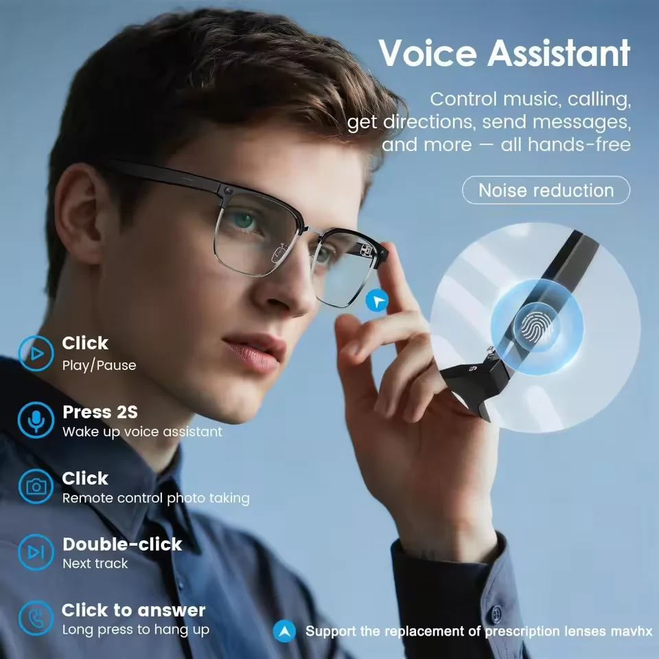 New Smart Glasses with 800W Pixel Camera AI Photo Recognition Call Voice Translation Video Recording Sunglasses Men & Women - Image 4
