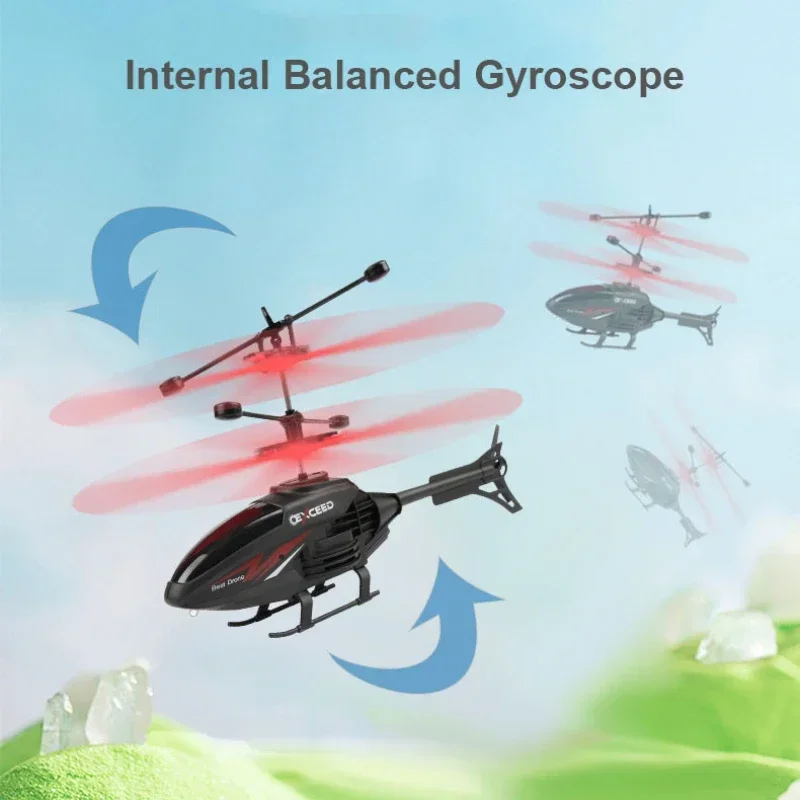 Crash Resistant Remote Control Aircraft Induction Helicopter Dual-mode Suspended Drone Toy with Lighting - Image 2