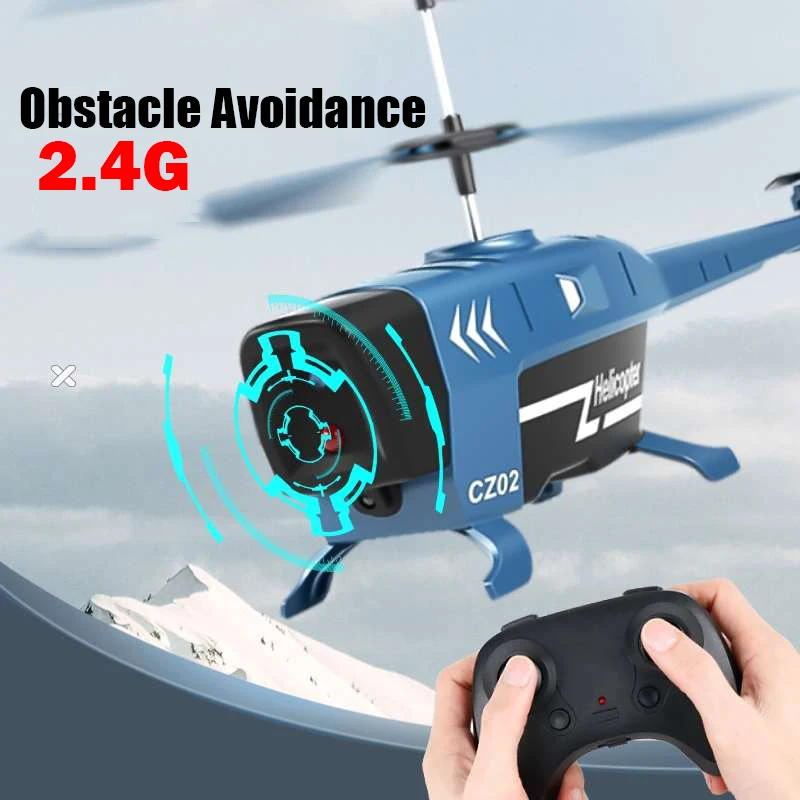 Helicopter, Remote Control Airplane with Lights Obstacle Avoidance Drone Radio Controlled Plane Toys for Boy Gift