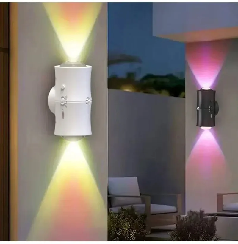 Motion Sensor LED Wall Light 7 Colours RGB Rechargeable Double-head Magnetic Spotlight For Bedroom Hallway Stair Ambient Light - Image 4