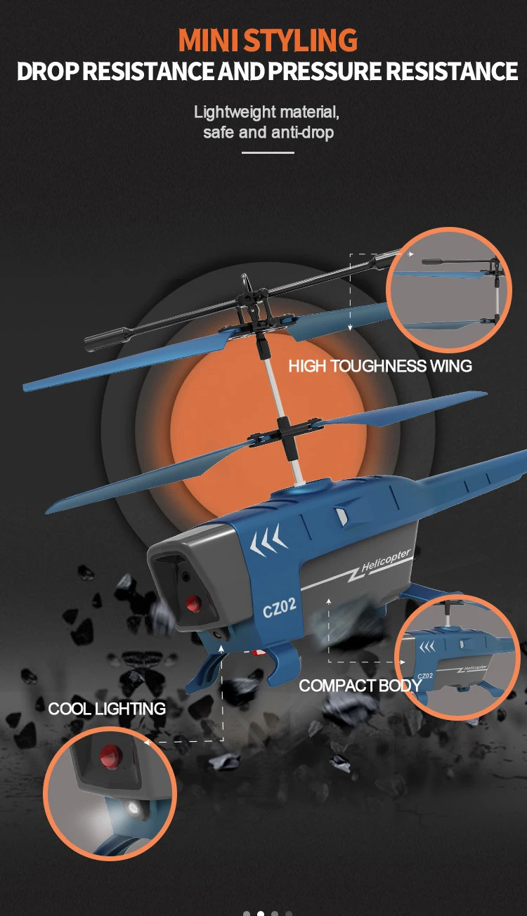 Helicopter, Remote Control Airplane with Lights Obstacle Avoidance Drone Radio Controlled Plane Toys for Boy Gift - Image 13