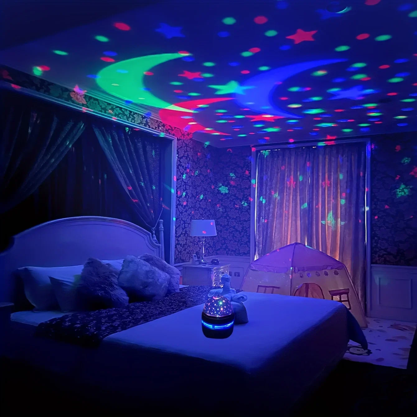 LED Sky Night Lights USB Projector Lamp Magic Ball Moon Star, Home, Room Atmosphere Decoration - Image 2