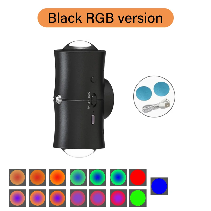 Motion Sensor LED Wall Light 7 Colours RGB Rechargeable Double-head Magnetic Spotlight For Bedroom Hallway Stair Ambient Light - Image 5