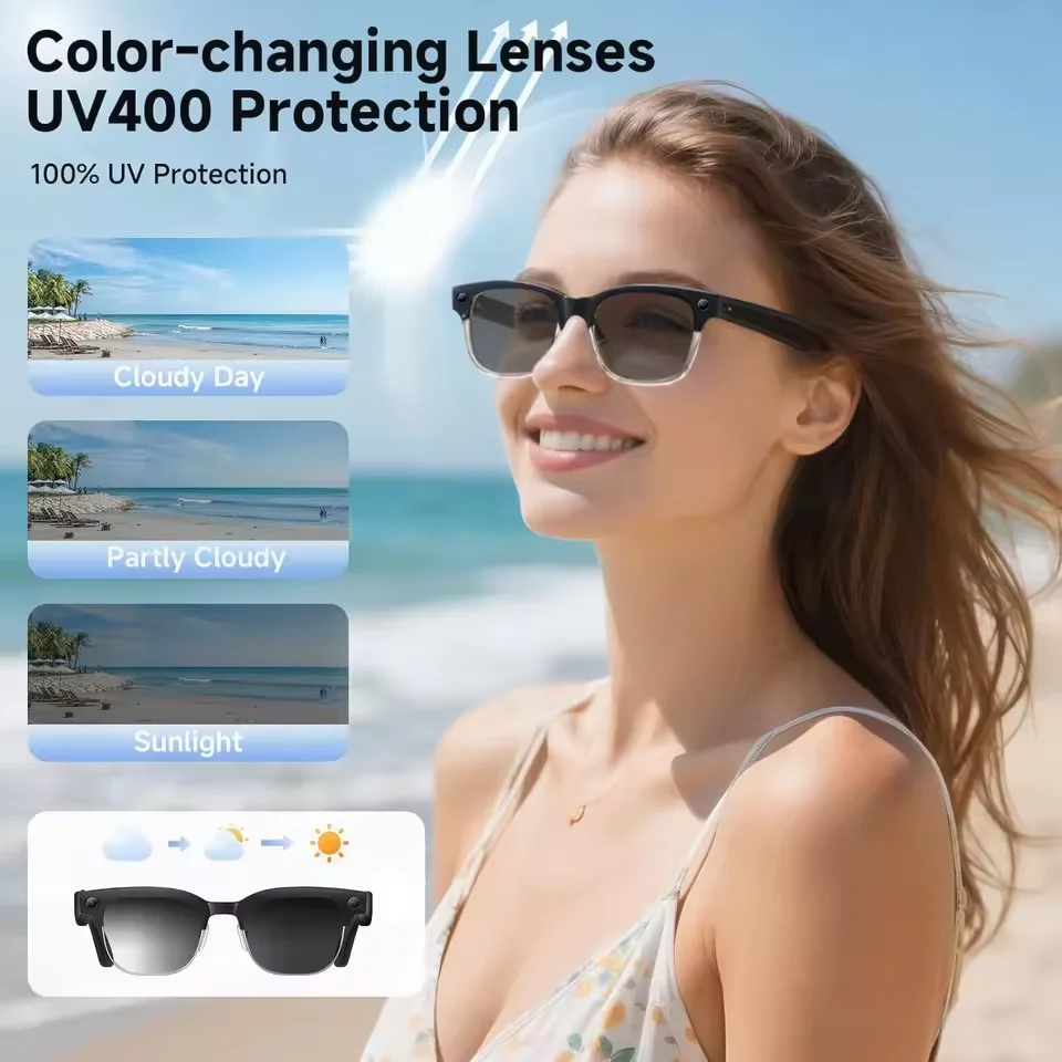 New Smart Glasses with 800W Pixel Camera AI Photo Recognition Call Voice Translation Video Recording Sunglasses Men & Women - Image 5