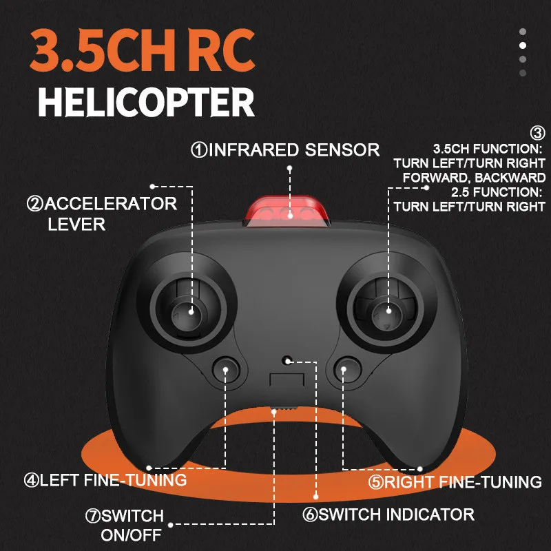 Helicopter, Remote Control Airplane with Lights Obstacle Avoidance Drone Radio Controlled Plane Toys for Boy Gift - Image 4