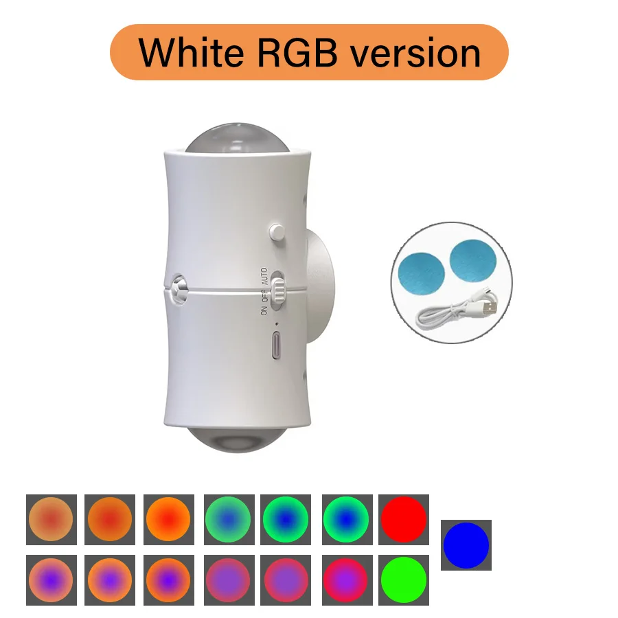 Motion Sensor LED Wall Light 7 Colours RGB Rechargeable Double-head Magnetic Spotlight For Bedroom Hallway Stair Ambient Light - Image 6