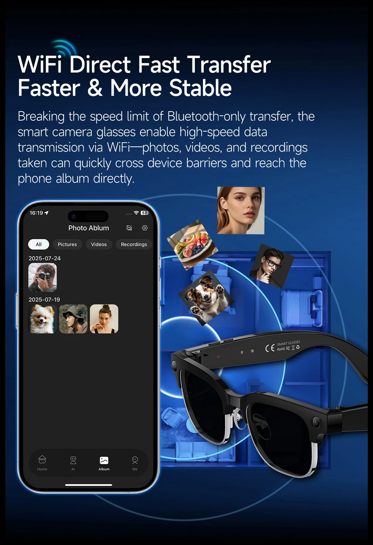 New Smart Glasses with 800W Pixel Camera AI Photo Recognition Call Voice Translation Video Recording Sunglasses Men & Women - Image 12