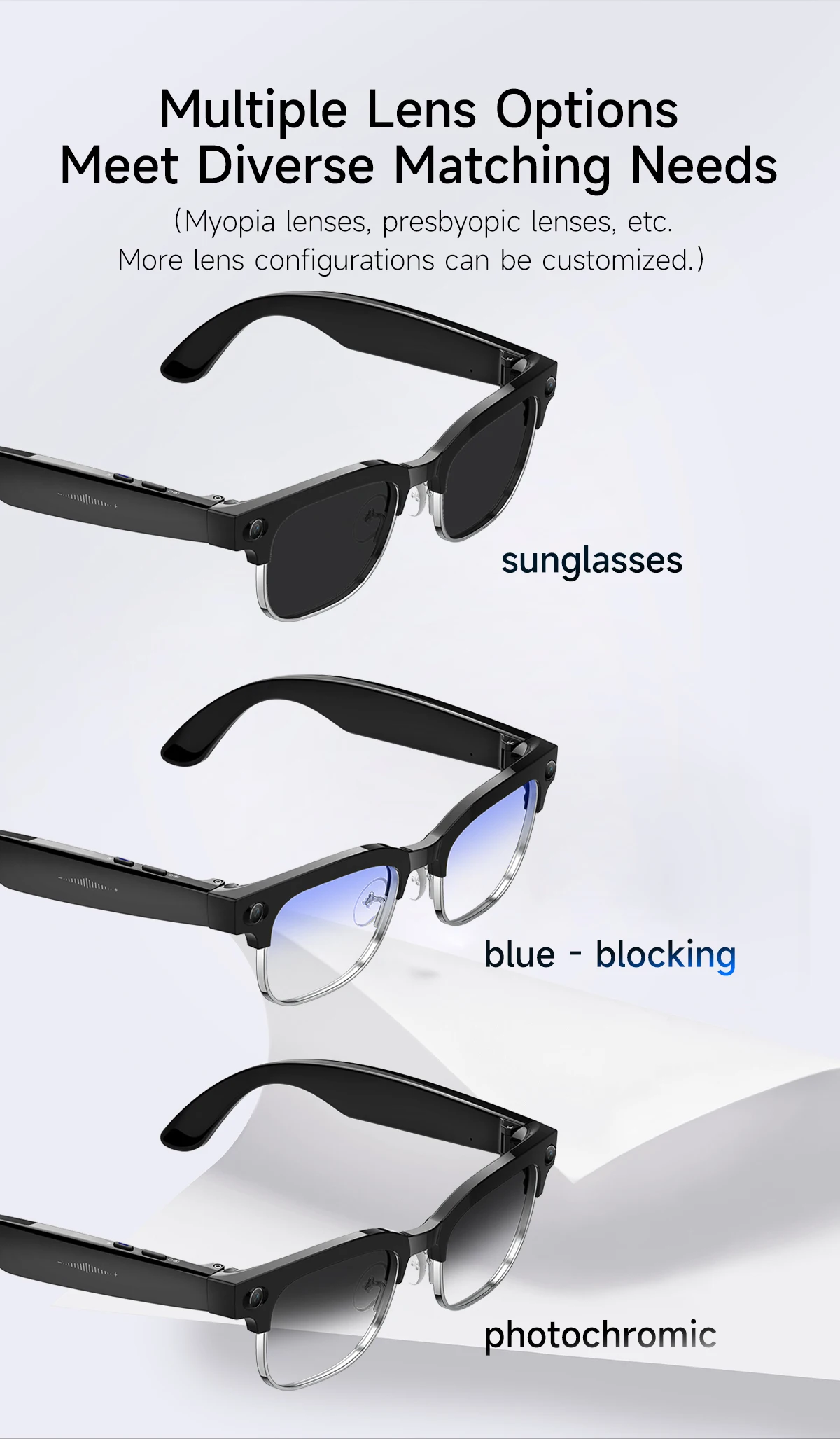 New Smart Glasses with 800W Pixel Camera AI Photo Recognition Call Voice Translation Video Recording Sunglasses Men & Women - Image 19